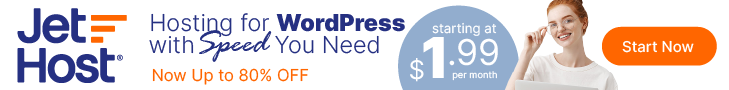 Check the JetHost WordPress hosting plans starting at $1.99/mo